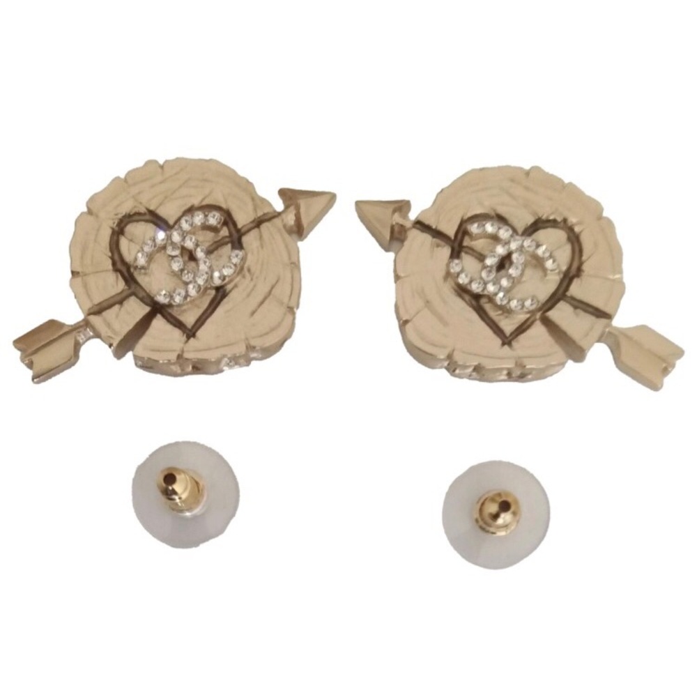 24KT Gold Plated Chanel Extremely Rare “CC Young Love” Stud Earrings